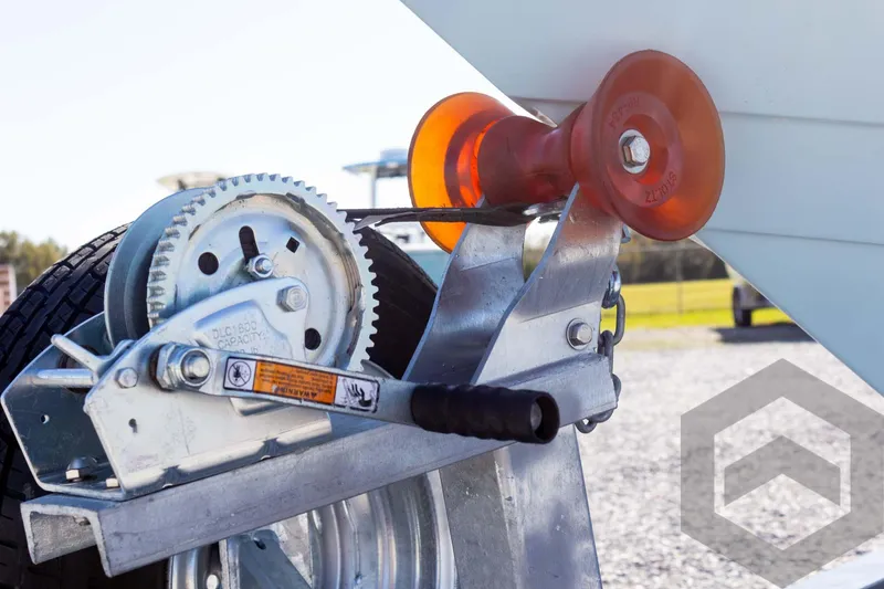 Slide: The Image of Boat trailer winch and roller for 2025 Pathfinder 2300 HPS. - 21