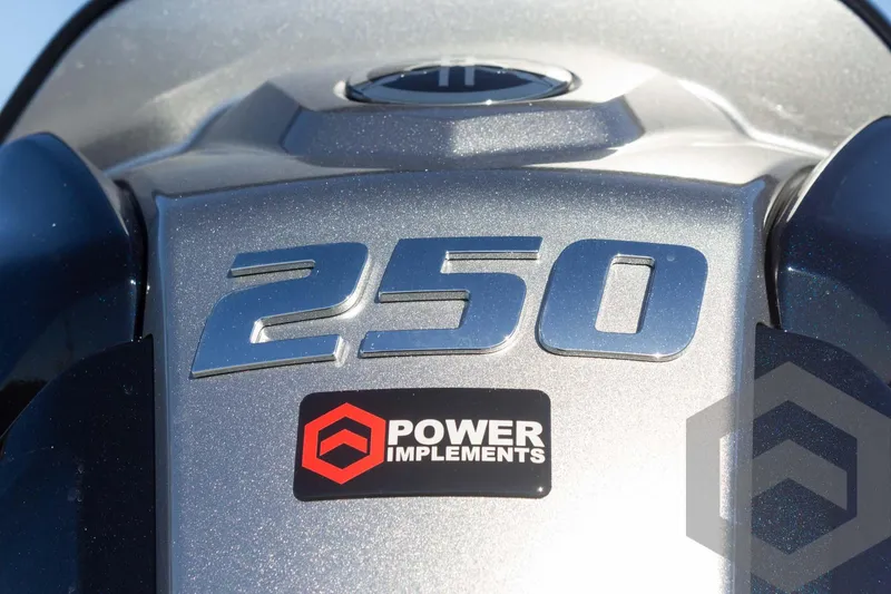 Slide: The Image of Close-up of a 250 horsepower engine on a 2025 Pathfinder 2300 HPS boat. - 27