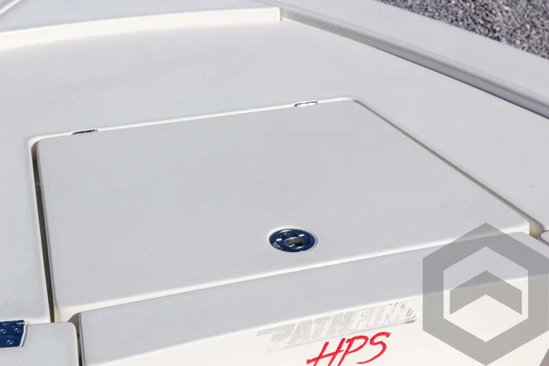 Slide: The Image of 2025 Pathfinder 2300 HPS boat deck with storage compartment. - 40