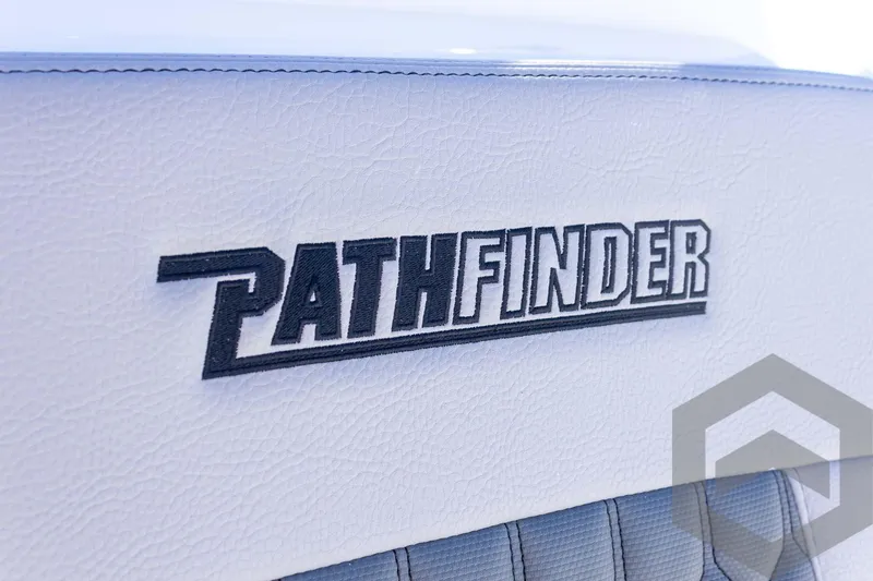 Slide: The Image of 2025 Pathfinder 2300 HPS logo on white leather surface. - 46