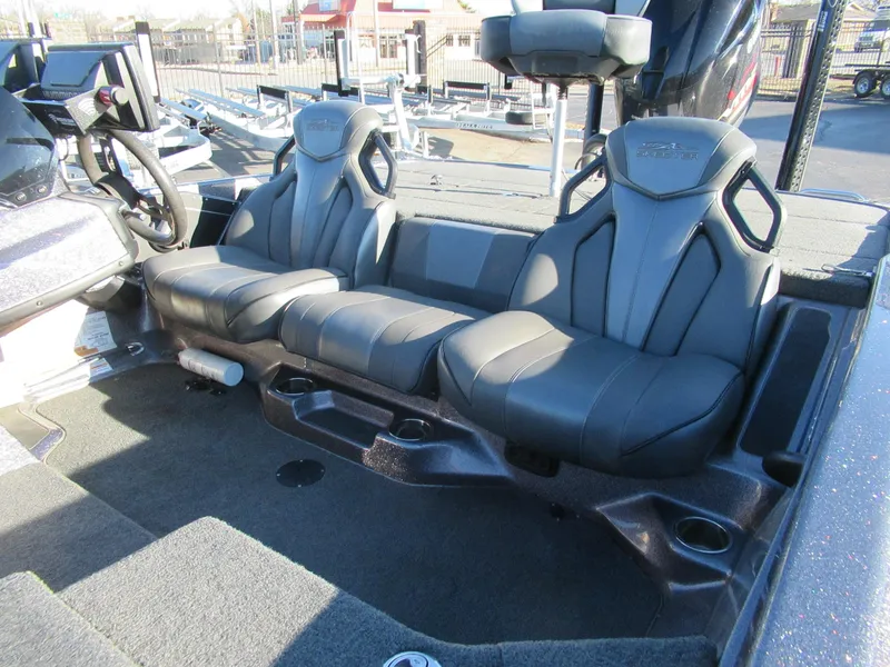 Slide: The Image of 2021 Skeeter ZXR 21 boat interior with sleek black seating. - 3