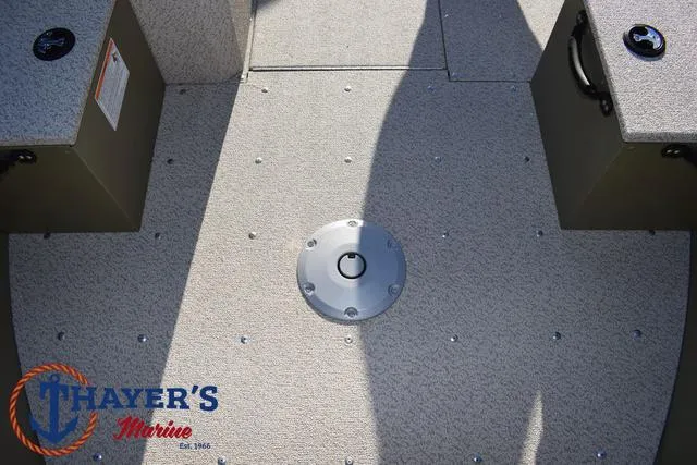 Slide: The Image of 2025 Lund 1875 Alaskan SS boat interior with Thayer's Marine logo. - 22