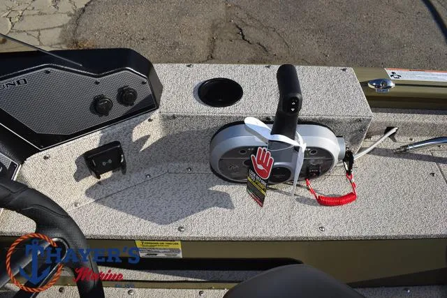 Slide: The Image of 2025 Lund 1875 Alaskan SS boat console with steering and control panel. - 29