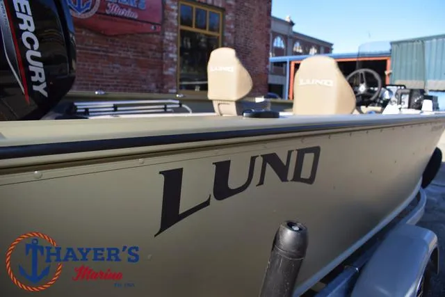 Slide: The Image of 2025 Lund 1875 Alaskan SS boat at Thayer's Marine dealership. - 41