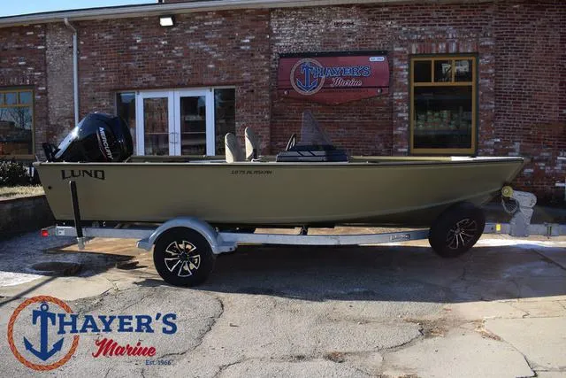 Slide: The Image of 2025 Lund 1875 Alaskan SS boat on trailer at Thayer's Marine. - 45