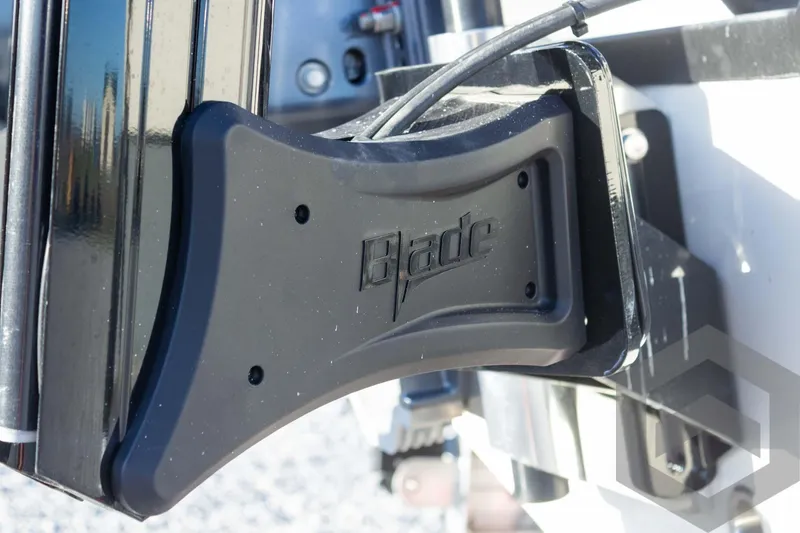 Slide: The Image of Close-up of 2025 Pathfinder 2500 Hybrid boat component with "Blade" branding. - 18