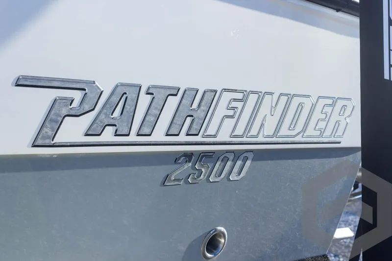 Slide: The Image of Pathfinder 2500 Hybrid 2025 boat logo on sleek hull. - 22