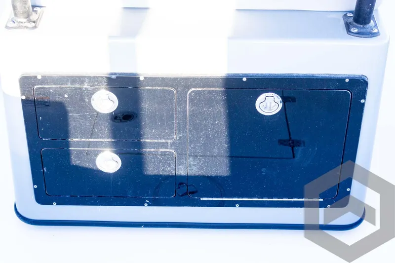 Slide: The Image of 2025 Pathfinder 2500 Hybrid storage compartment with shadow and geometric logo. - 41