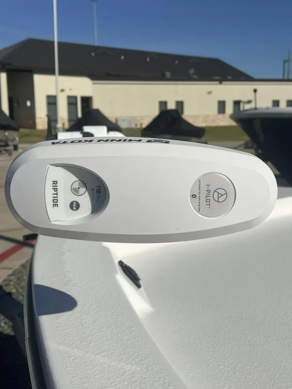 Slide: The Image of Minn Kota Riptide i-Pilot on 2023 Blazer 2220 Fisherman boat, sunny day. - 14