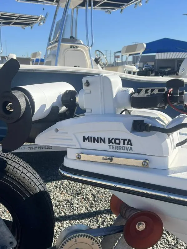 Slide: The Image of Minn Kota Terrova motor on 2023 Blazer 2220 Fisherman boat. - 15