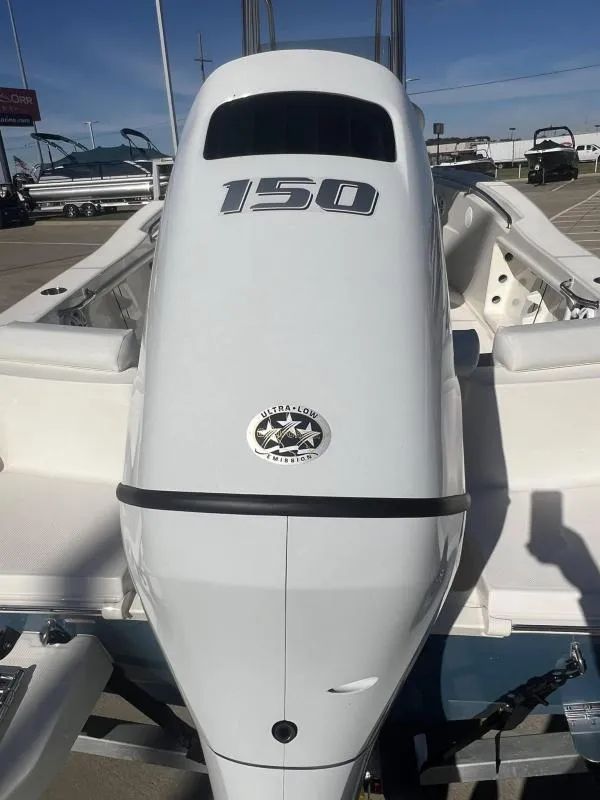 Slide: The Image of 2024 Bulls Bay 200 CC boat with 150 horsepower engine, ultra-low emissions. - 18