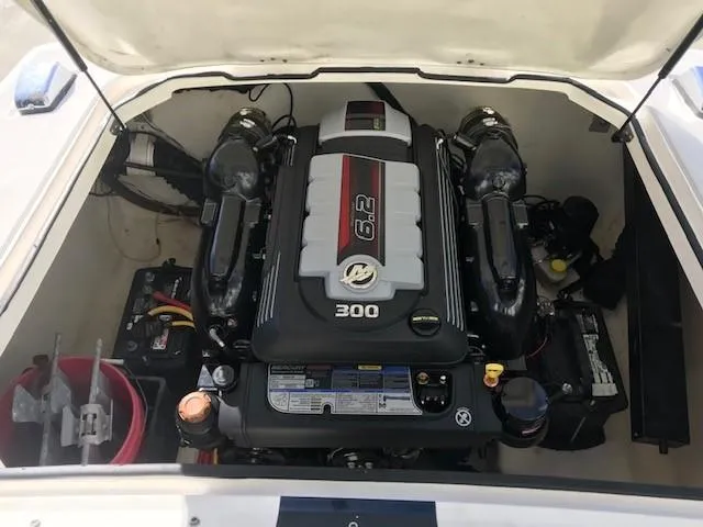 Slide: The Image of 2018 Donzi 22 Classic engine compartment with 6.2L V8 engine. - 17