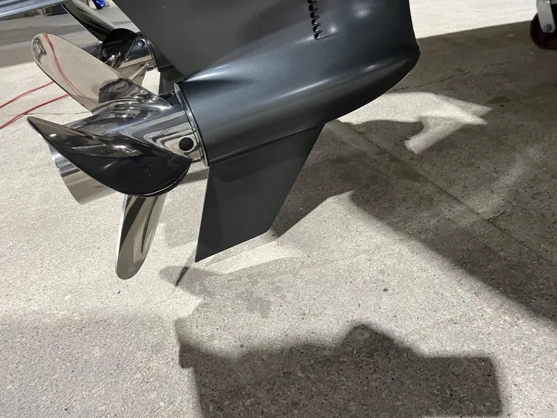 Slide: The Image of 2024 BRABUS Shadow 900 XC Cross Cabin propeller detail on concrete surface. - 50