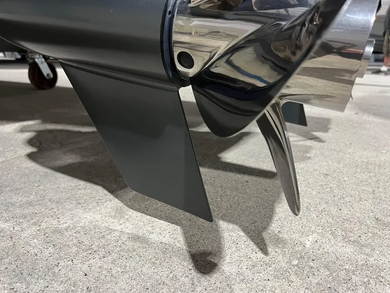 Slide: The Image of Close-up of 2024 BRABUS Shadow 900 XC Cross Cabin propeller on concrete surface. - 52