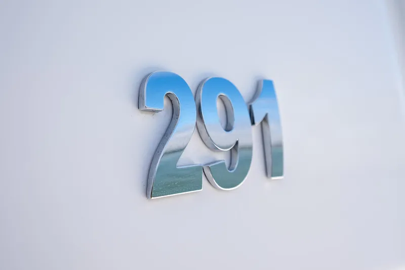 Slide: The Image of Chrome "291" emblem on 2025 Caymas model. - 18