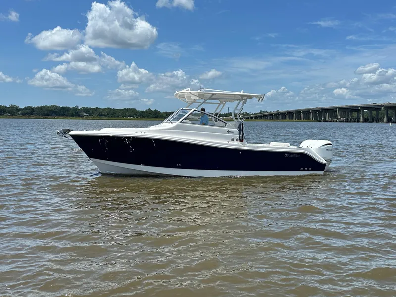 The Image of 2023 Edgewater 280 CX boat on calm water under a blue sky. - 0