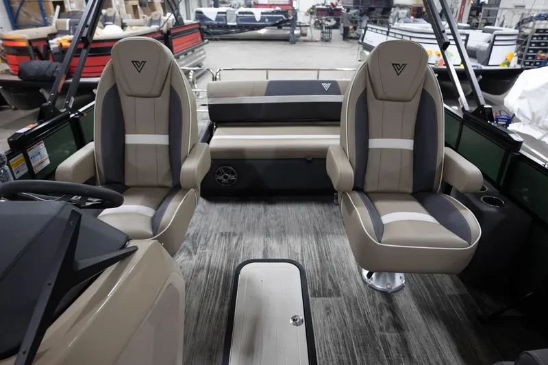 Slide: The Image of Viaggio X22S 2025 boat interior with plush seating and modern design. - 4