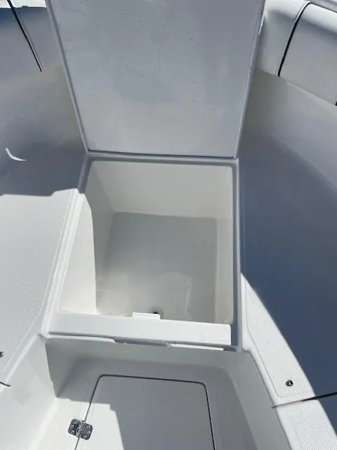 Slide: The Image of 2019 Buddy Davis CC boat storage compartment, open and empty. - 5