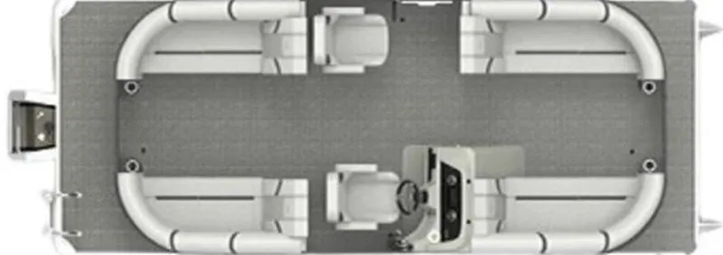Slide: The Image of Top view of 2025 Crest Classic 220 SLC 3 Toon pontoon boat layout. - 15