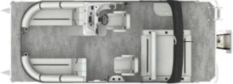 Slide: The Image of 2025 Crest Classic 220 SLSC 3 Toon pontoon boat interior layout, top view. - 8