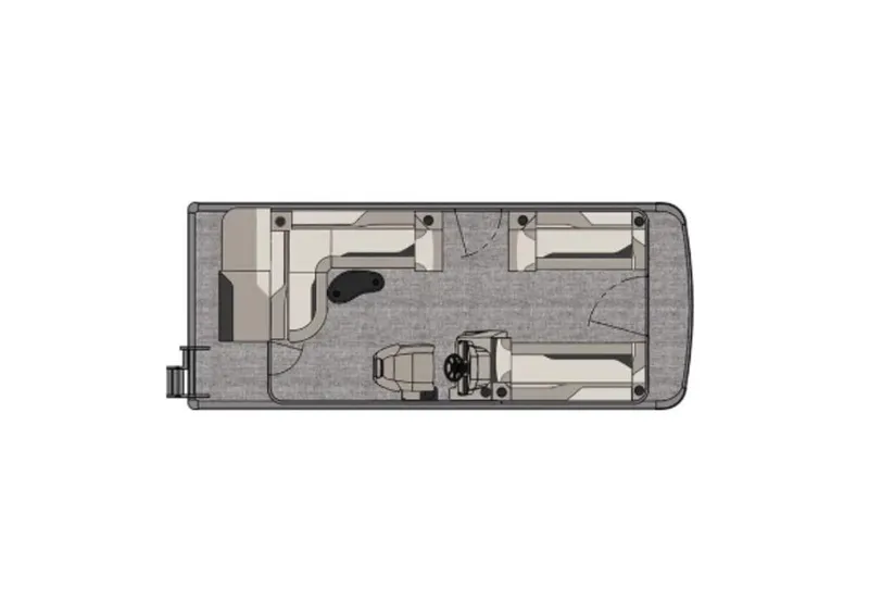 Slide: The Image of Floor plan of 2025 Avalon 2185 Venture CR pontoon boat, featuring seating layout. - 11