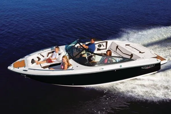 Slide: The Image of Interior of 2025 Monterey 238SS Luxury Bowrider with sleek seating. - 22