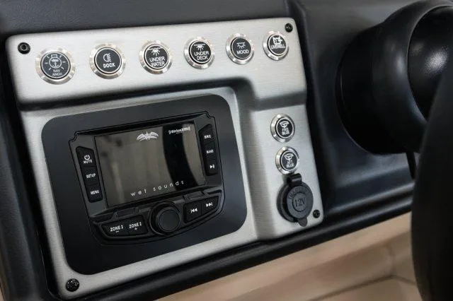 Slide: The Image of Control panel of 2024 Berkshire 23ULSTS3-93 with audio system and buttons. - 14