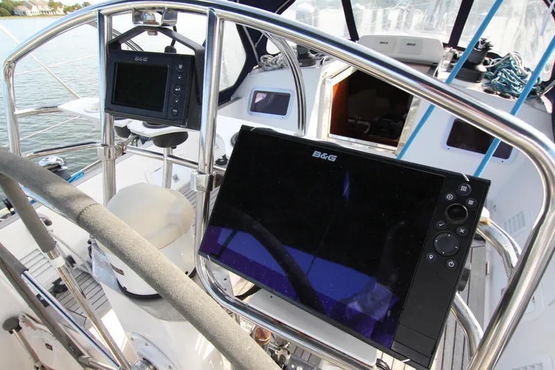 Slide: The Image of Nautor Swan 44MKII yacht cockpit with navigation equipment, 2001 model. - 18