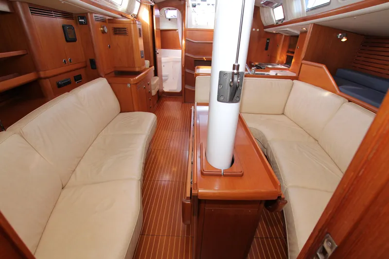 Slide: The Image of Luxurious interior of 2001 Nautor Swan 44MKII yacht with elegant wood finish and comfortable seating. - 29