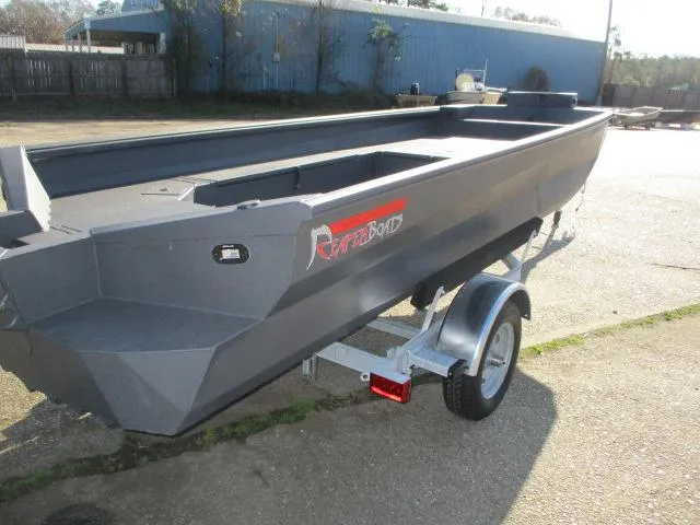 Slide: The Image of 2025 Reaper Boats 756-1231 on trailer, gray hull, outdoor setting. - 5