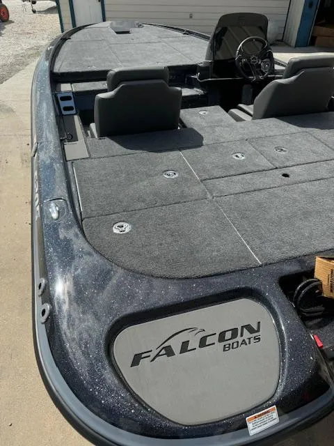 Slide: The Image of 2025 Falcon F205 boat with spacious deck and modern design. - 5