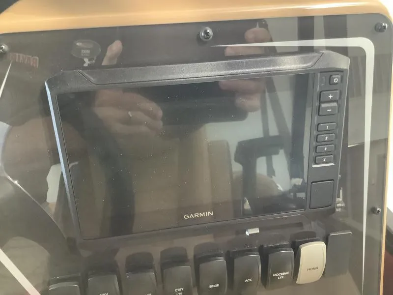 Slide: The Image of Garmin display on G3 Fusion 322RC boat dashboard, 2025 model. - 12