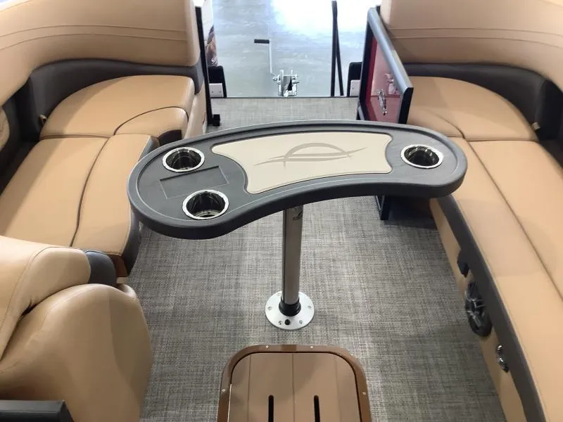 Slide: The Image of Interior of 2025 G3 Fusion 322RC boat with seating and table. - 22