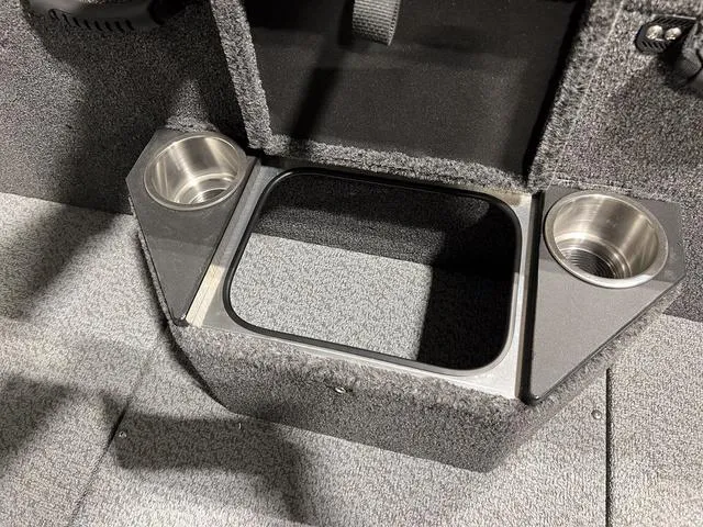 Slide: The Image of Interior of 2025 Lund 2075 Pro-V Bass XS boat with cup holders. - 13