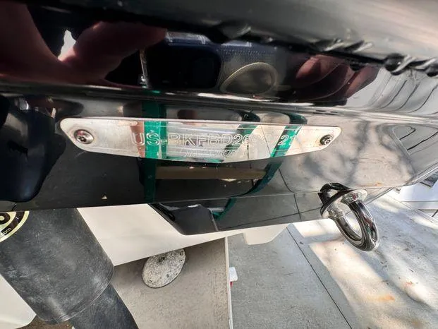 Slide: The Image of Close-up of 2021 Blackfin 252 CC boat hull identification number. - 42