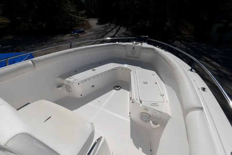 Slide: The Image of 2008 Century 2901 Center Console boat interior with seating and storage compartments. - 10