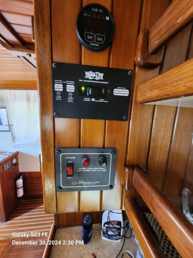 Slide: The Image of Control panel inside 1988 Lord Nelson Victory 37 yacht cabin. - 46