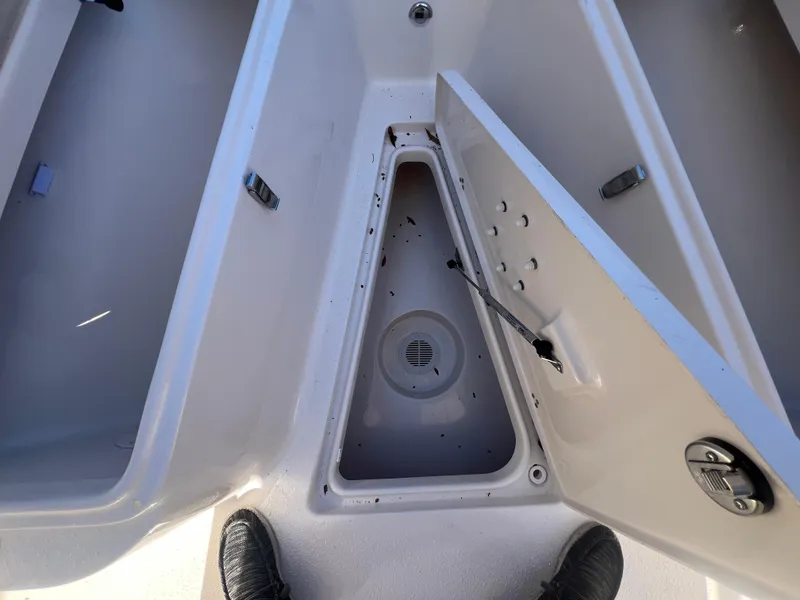 Slide: The Image of 2025 Sea Chaser 22 HFC boat with non-potable water warning sign. - 7