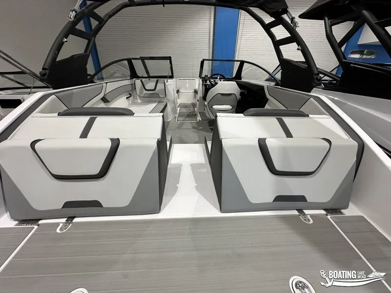 Slide: The Image of 2025 Yamaha Boats AR220 interior with sleek seating and modern design. - 4