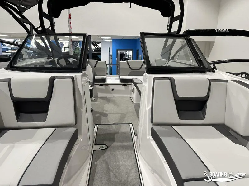 Slide: The Image of 2025 Yamaha AR220 boat interior with sleek seating and modern design. - 5