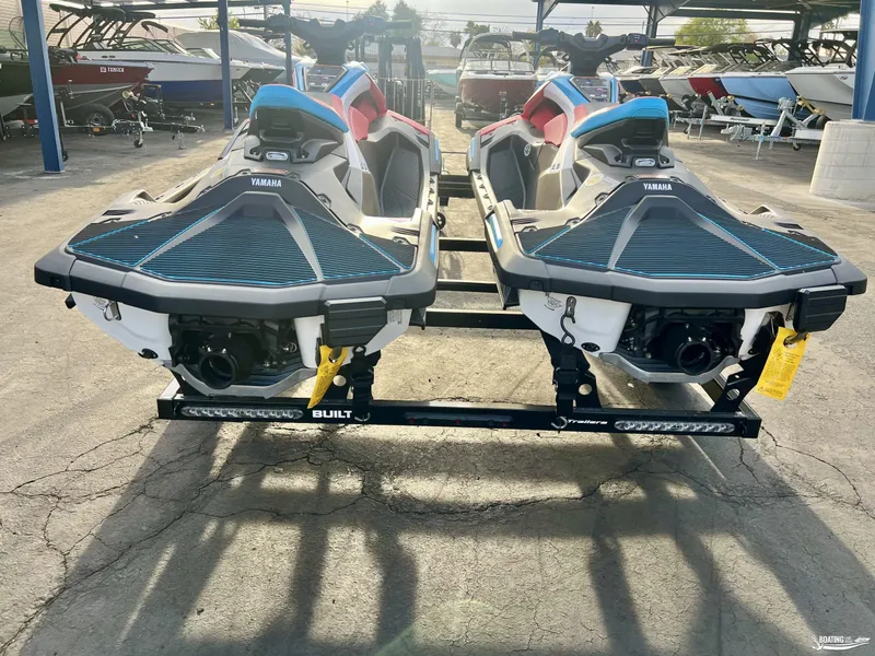 Slide: The Image of 2025 Yamaha WaveRunner Jet Blaster DLX-2 on trailer, parked in marina. - 5