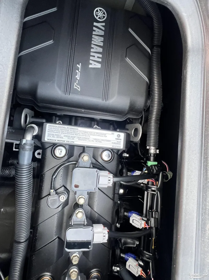 Slide: The Image of 2025 Yamaha WaveRunner Jet Blaster DLX-2 engine close-up, showcasing TR-1 technology. - 7