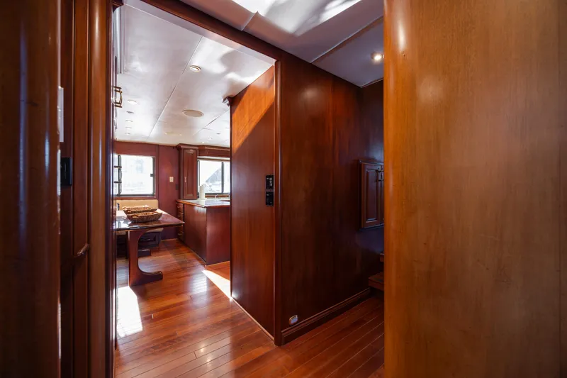 Slide: The Image of Luxurious wooden interior of 1988 Christensen Custom yacht. - 23