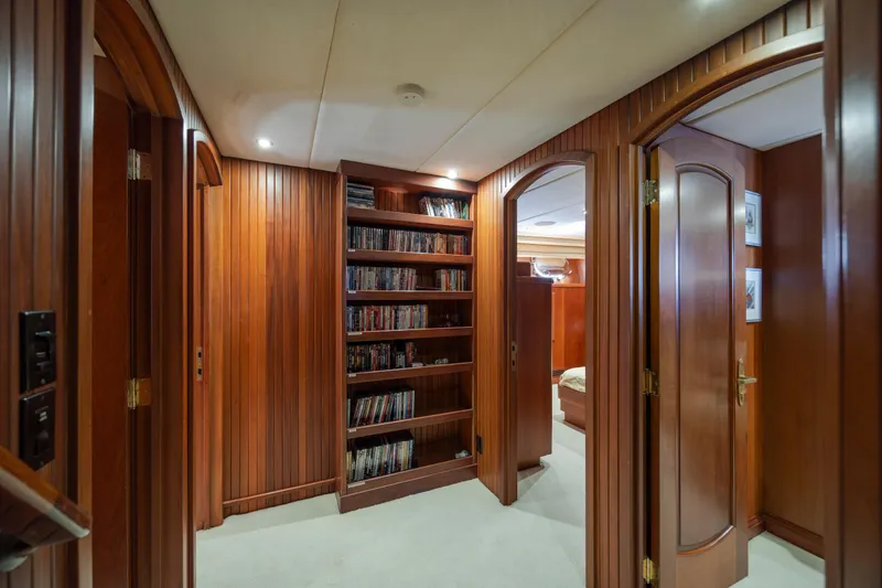 Slide: The Image of Luxurious wooden corridor on a 1988 Christensen Custom yacht. - 47