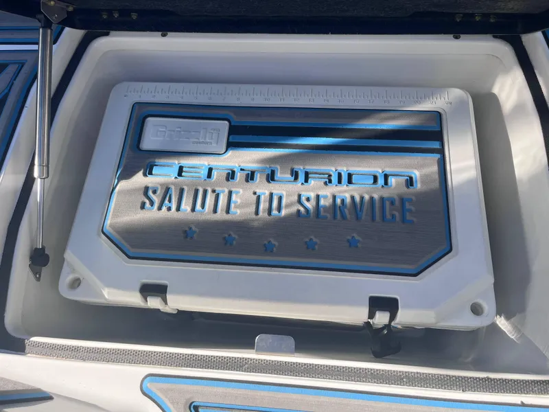 Slide: The Image of Centurion Ri265 2022 boat cooler with "Salute to Service" design. - 19