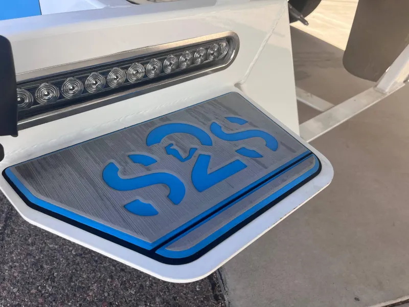 Slide: The Image of Centurion Ri265 2022 boat swim platform with LED lights and S2S logo. - 4