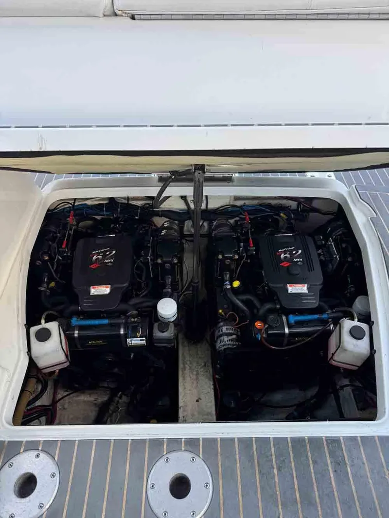 Slide: The Image of 2005 Formula 31 Performance Cruiser engine compartment with dual engines visible. - 7