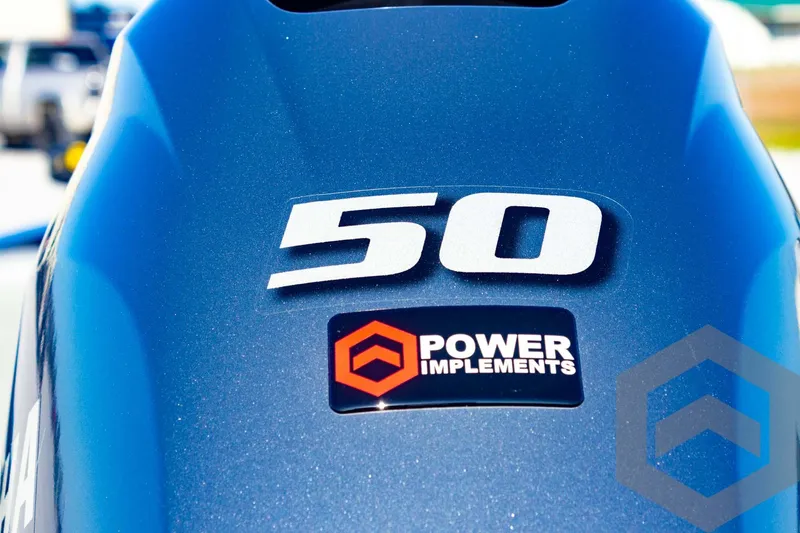 Slide: The Image of G3 Sportsman 1610 boat engine with "50" and "Power Implements" logo, 2025 model. - 24