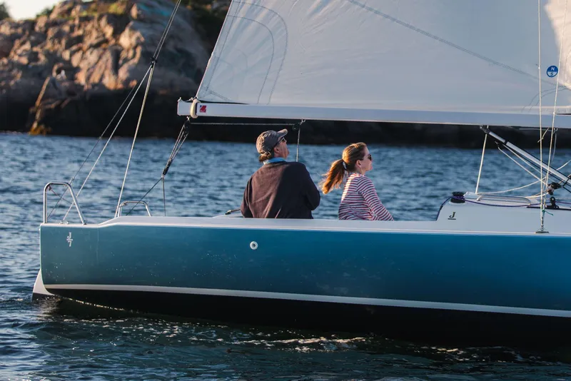 Slide: The Image of 2026 J Boats J/7 sailing with two people on a calm sea. - 9