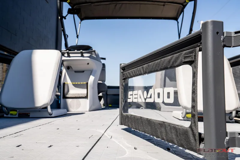 Slide: The Image of 2024 Sea-Doo Switch SPORT 21 230HP interior with seating and steering console. - 4